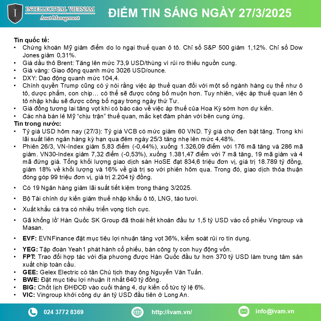 Điểm tin ngày 27 03